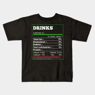 Funny Drinks Nutrition Facts Label Thanksgiving Dinner Kids T-Shirt